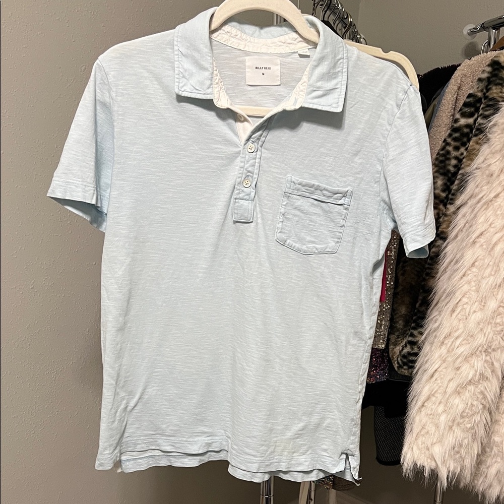 Billy Reid Light Blue Polo Shirt for Men